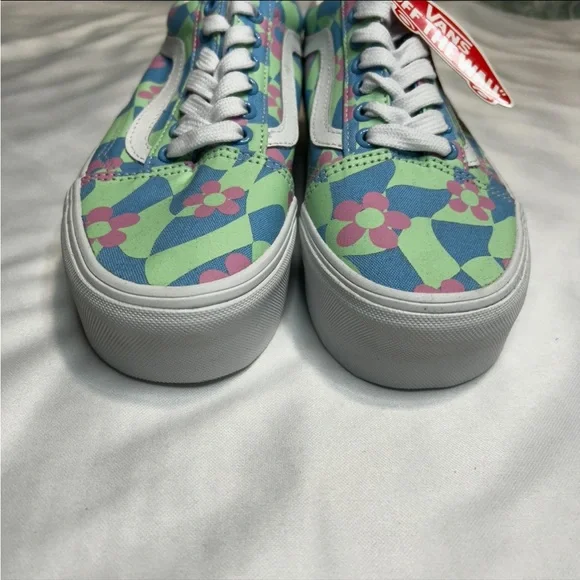 Vans Old Skool Platform Floral Shoes - Picture 2 of 13